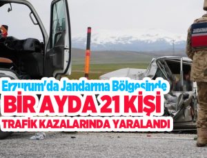 Erzurum’da jandarma bölgesinde bir ayda 21 kişi trafik kazalarında yaralandı…