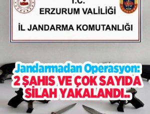 Jandarmadan operasyon: 2 şahıs ve çok sayıda silah yakalandı…