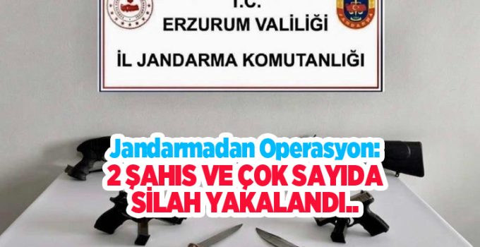 Jandarmadan operasyon: 2 şahıs ve çok sayıda silah yakalandı…