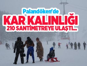 Palandöken’de kar kalınlığı 210 santimetreye ulaştı…