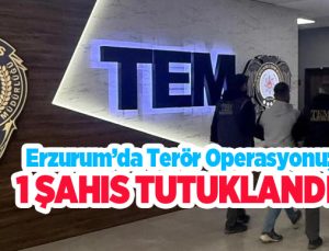 Erzurum’da terör operasyonu; 1 şahıs tutuklandı..