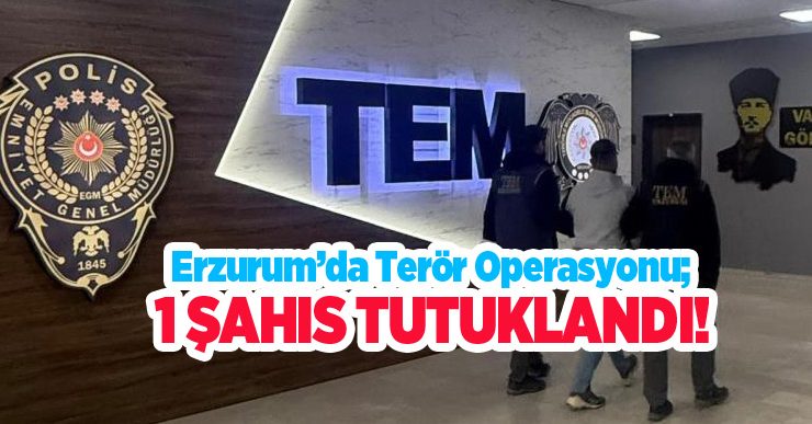 Erzurum’da terör operasyonu; 1 şahıs tutuklandı..