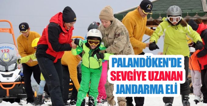 Palandöken’de sevgiye uzanan jandarma eli