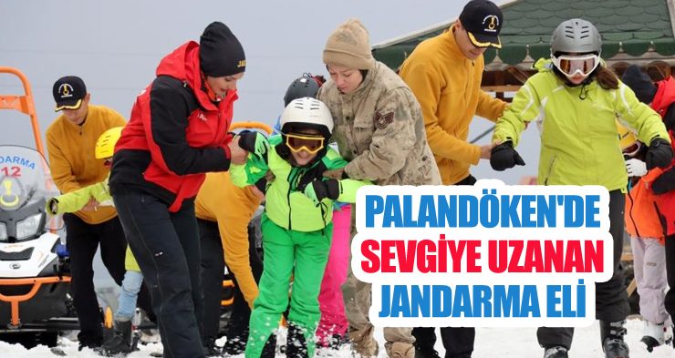 Palandöken’de sevgiye uzanan jandarma eli