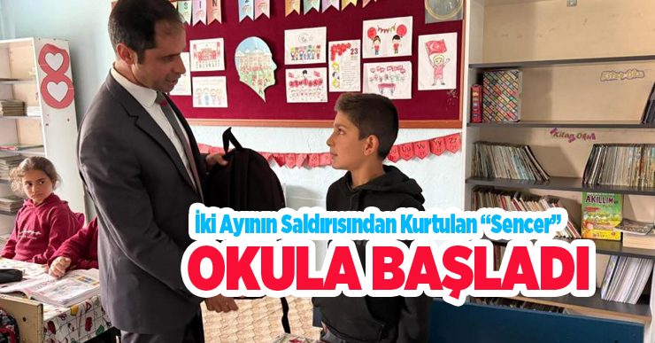İki ayının saldırısından kurtulan Sencer okula başladı…