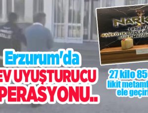 Erzurum’da dev uyuşturucu operasyonu: 27 kilo 850 gram likit metamfetamin ele geçirildi…