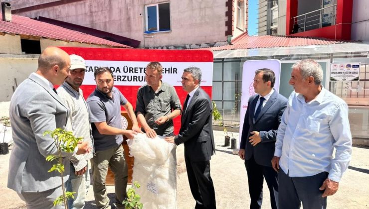 Pazaryolu’nda üreticilere bin meyve fidanı ve 11 sera naylonu desteği…