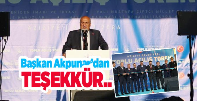 Başkan Akpunar’dan teşekkür…