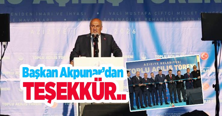 Başkan Akpunar’dan teşekkür…
