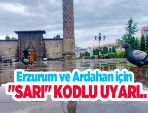 Erzurum ve Ardahan için “sarı” kodlu uyarı: Kuvvetli sağanak ve sel riski..