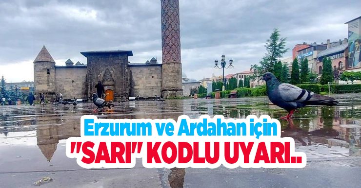 Erzurum ve Ardahan için “sarı” kodlu uyarı: Kuvvetli sağanak ve sel riski..