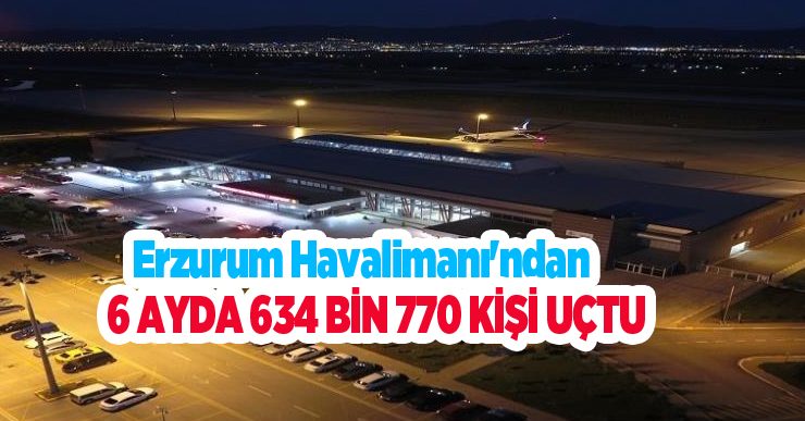 Erzurum Havalimanı’ndan 6 ayda 634 bin 770 kişi uçtu…
