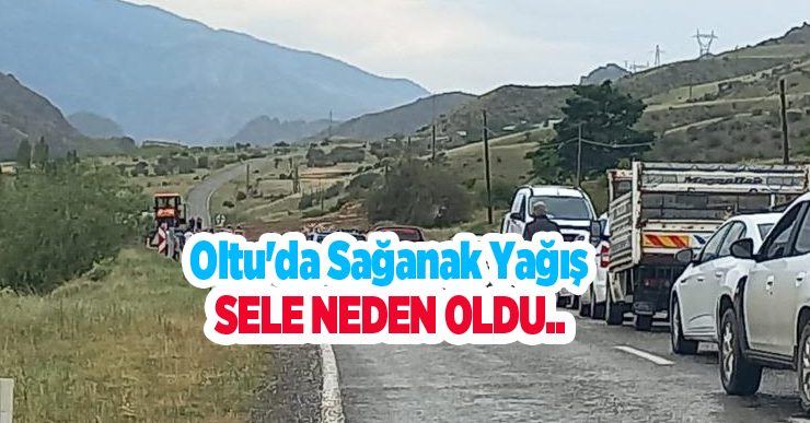 Oltu’da sağanak yağış sele neden oldu..