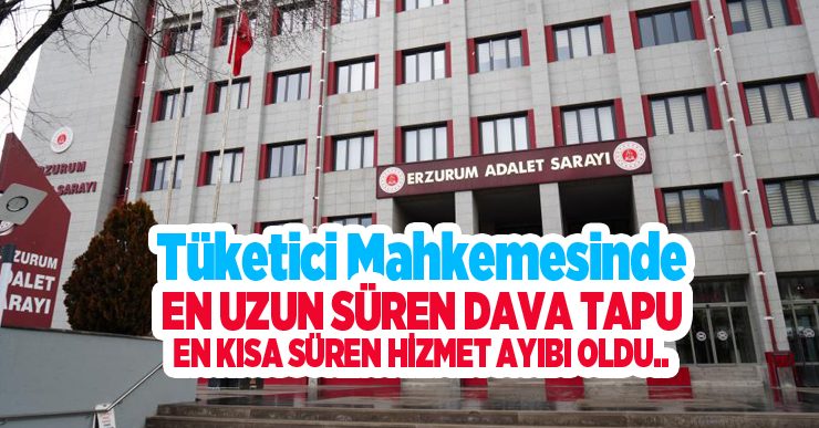 Tüketici Mahkemesinde en uzun süren dava tapu, en kısa süren hizmet ayıbı oldu..