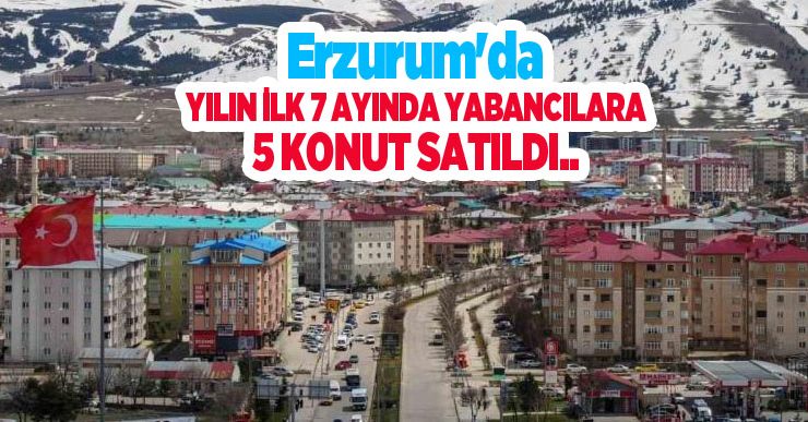 Erzurum’da yılın ilk 7 ayında yabancılara 5 konut satıldı…