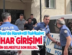 Erzurum’da çocuklarıyla balkona çıkan uzaklaştırma kararlı koca ikna edildi..