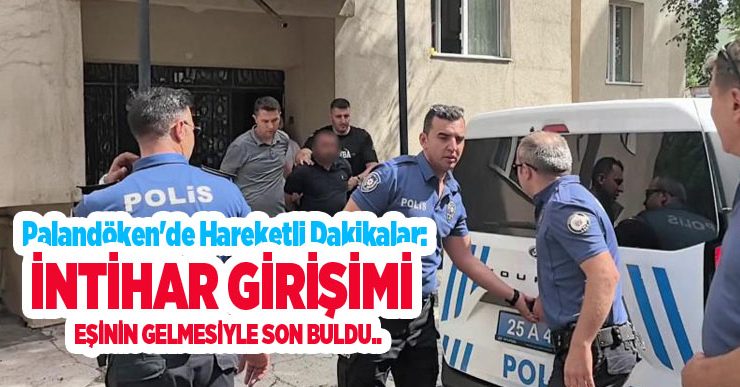 Erzurum’da çocuklarıyla balkona çıkan uzaklaştırma kararlı koca ikna edildi..