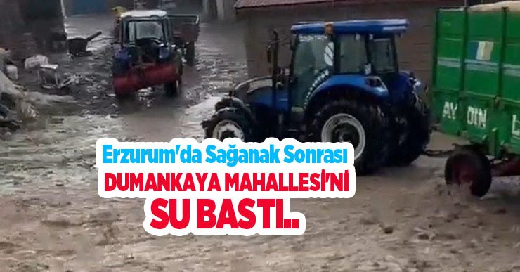 Erzurum’da sağanak sonrası Dumankaya Mahallesi’ni su bastı…