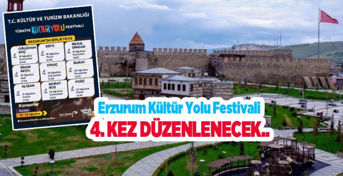 Erzurum Kültür Yolu Festivali 4. kez düzenlenecek…