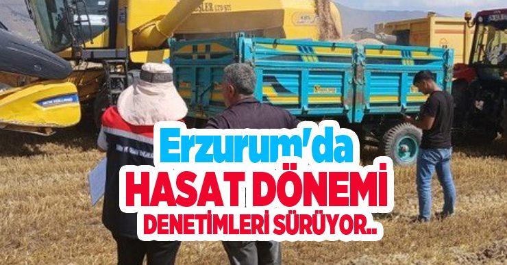 Erzurum’da hasat dönemi denetimleri sürüyor..