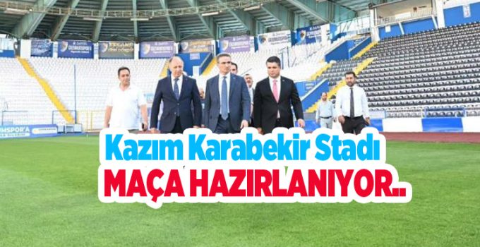Kazım Karabekir Stadı maça hazırlanıyor…