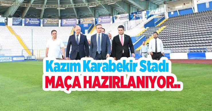 Kazım Karabekir Stadı maça hazırlanıyor…