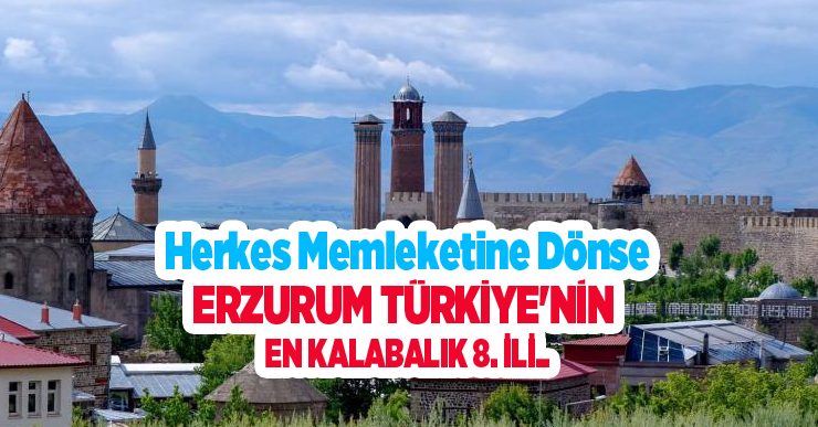Herkes memleketine dönse Erzurum Türkiye’nin en kalabalık 8. ili