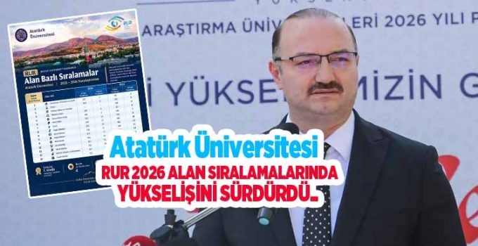 Atatürk Üniversitesi, RUR 2026 alan sıralamalarında yükselişini sürdürdü: Farmakoloji alanında Türkiye birincisi..