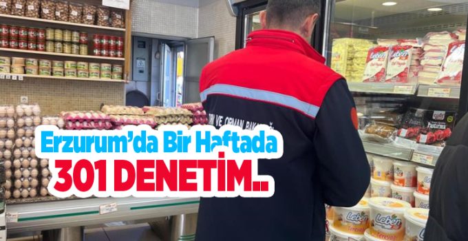 Erzurum’da bir haftada 301 denetim
