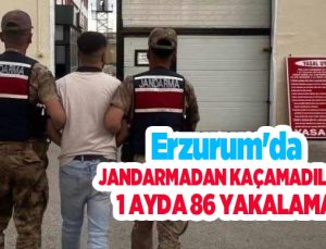 Erzurum’da jandarmadan kaçamadılar: 1 ayda 86 yakalama..