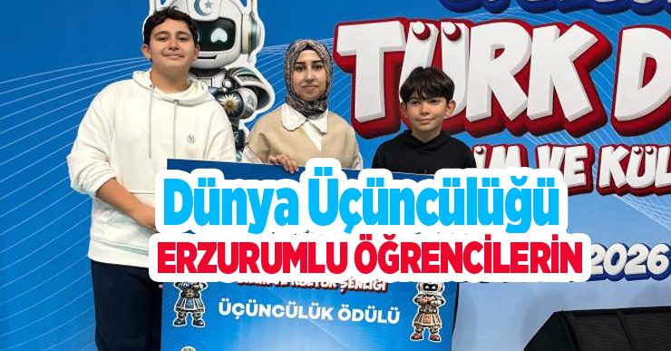 Dünya üçüncülüğü Erzurum’un: “Kodla ve isabet ettir” projesi uluslararası arenada kürsüye çıktı