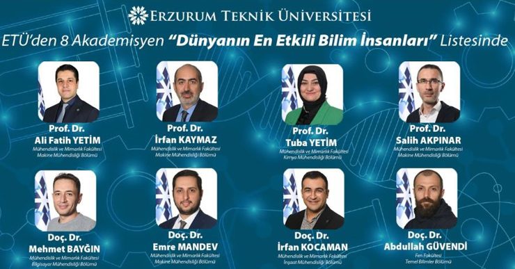 ETÜ’den 8 akademisyen “dünyanın en etkili bilim insanları” listesinde..