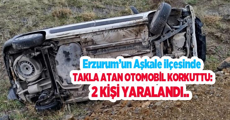 Takla atan otomobil korkuttu: 2 kişi yaralandı..