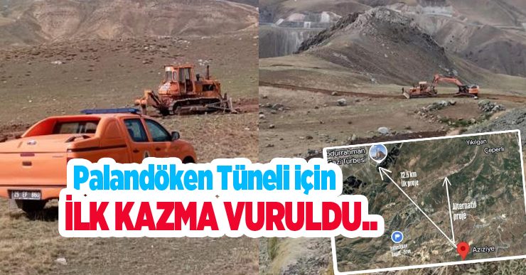 Palandöken tüneli için ilk kazma vuruldu…